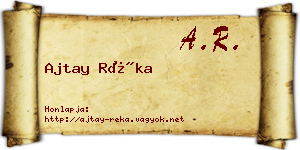 Ajtay Réka névjegykártya